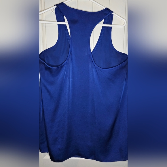 ❗️(3)/$25❗[EXPRESS] Design Studio Cobalt Blue Tank top Beaded NecklineFringe [L] - Picture 4 of 9